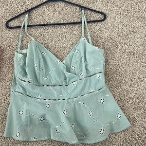 Francesca's Blue Flowy Tank Top